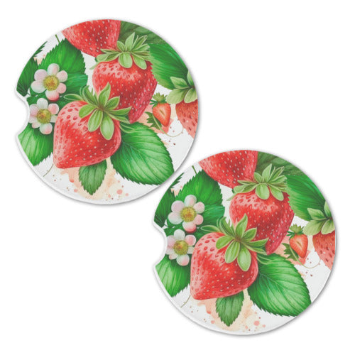 Strawberry Design Car Coasters/Personalize It!