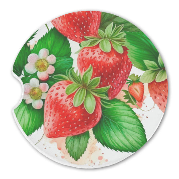 Strawberry Design Car Coasters/Personalize It!