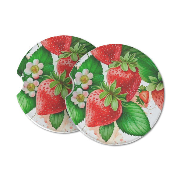 Strawberry Design Car Coasters/Personalize It!