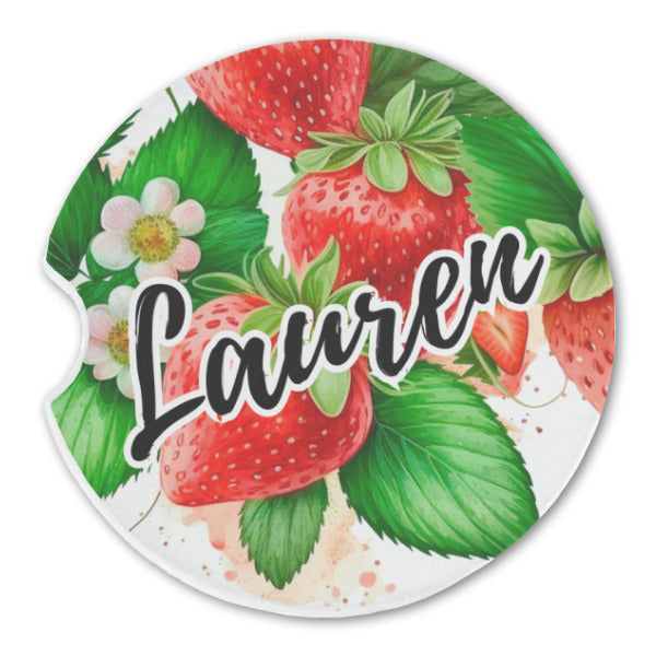 Strawberry Design Car Coasters/Personalize It!