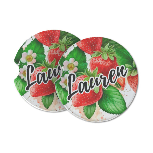 Strawberry Design Car Coasters/Personalize It!