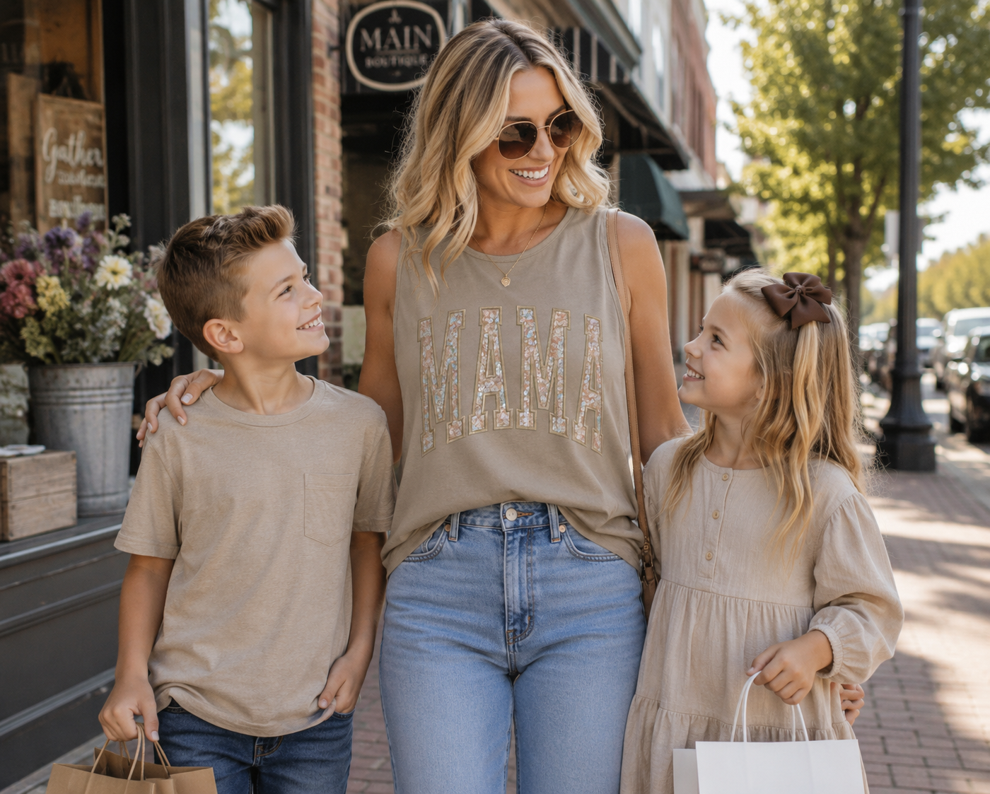 Personalized MAMA Sequin Appliqué Tank