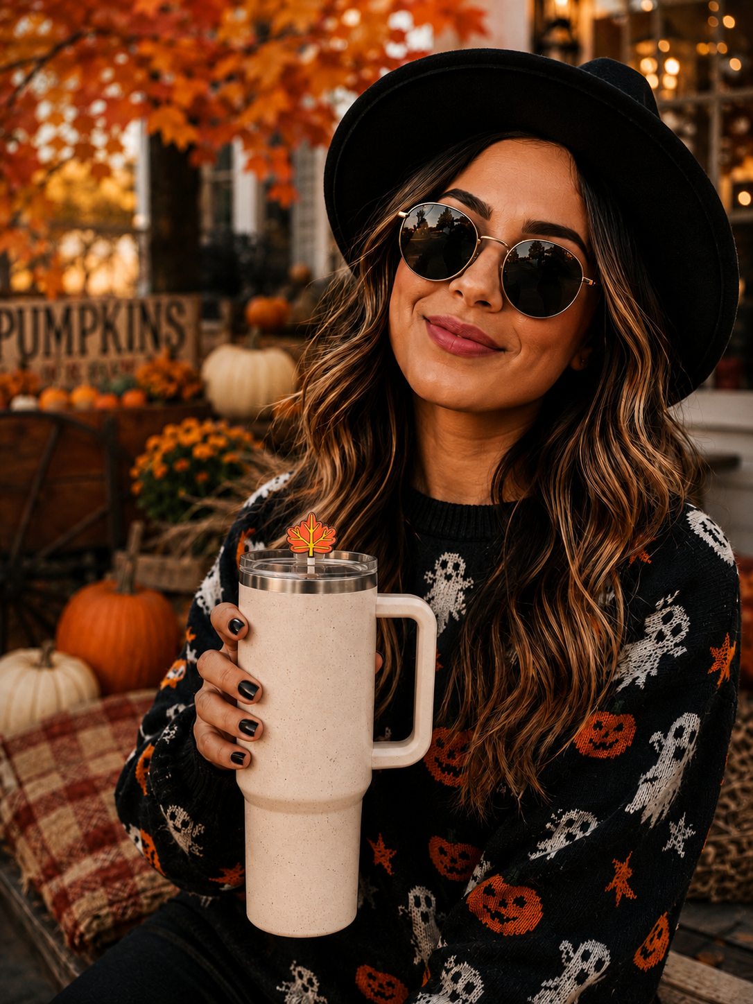 Halloween & Fall Silicone Straw Toppers