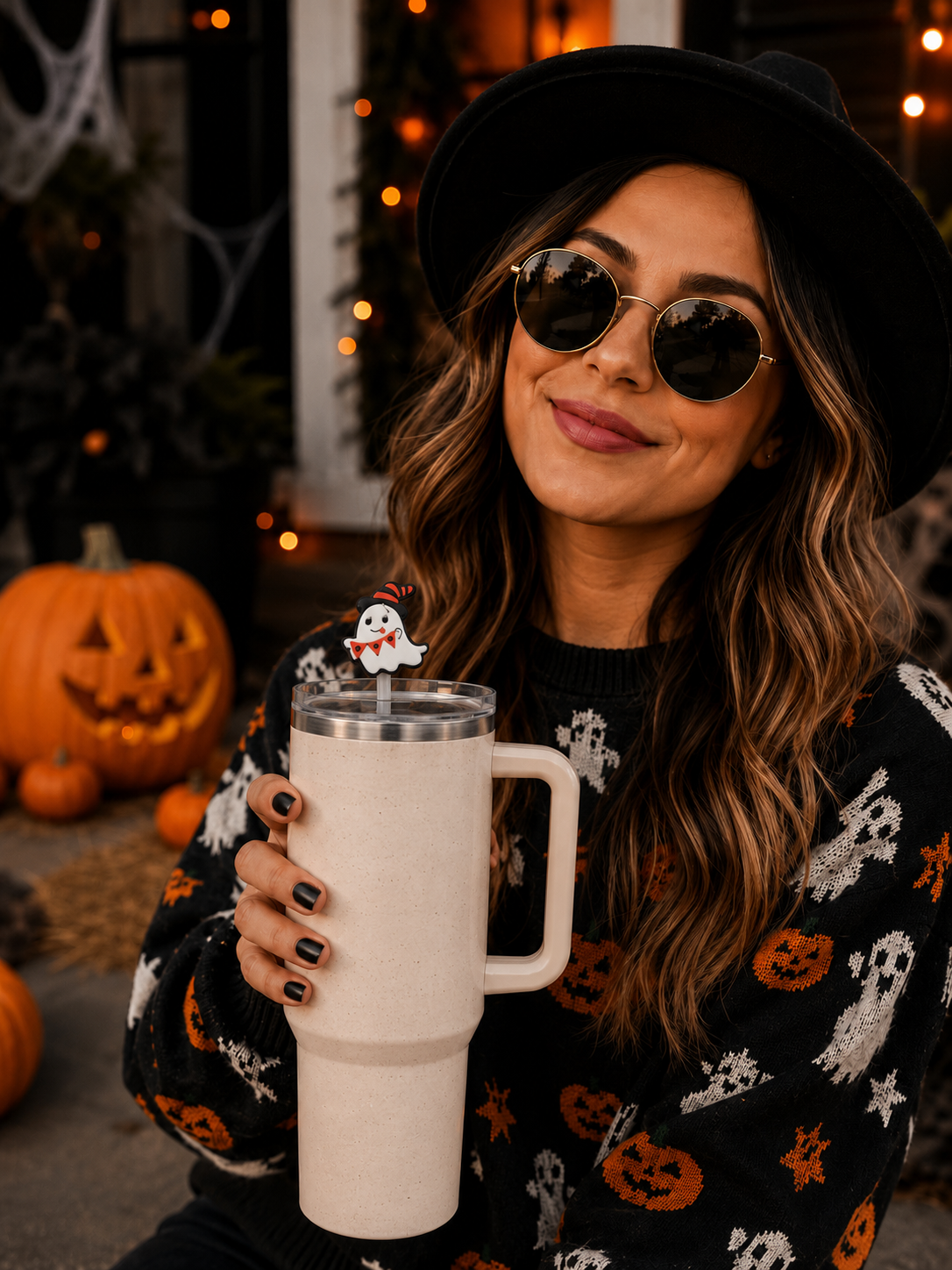 Halloween & Fall Silicone Straw Toppers