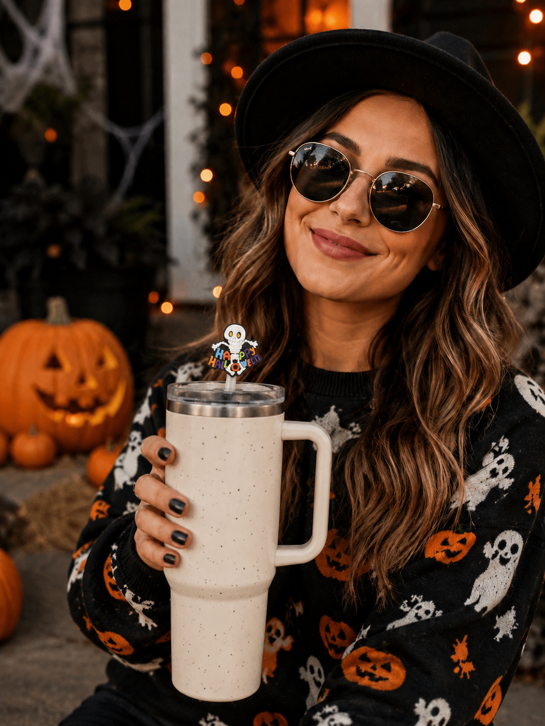 Halloween & Fall Silicone Straw Toppers