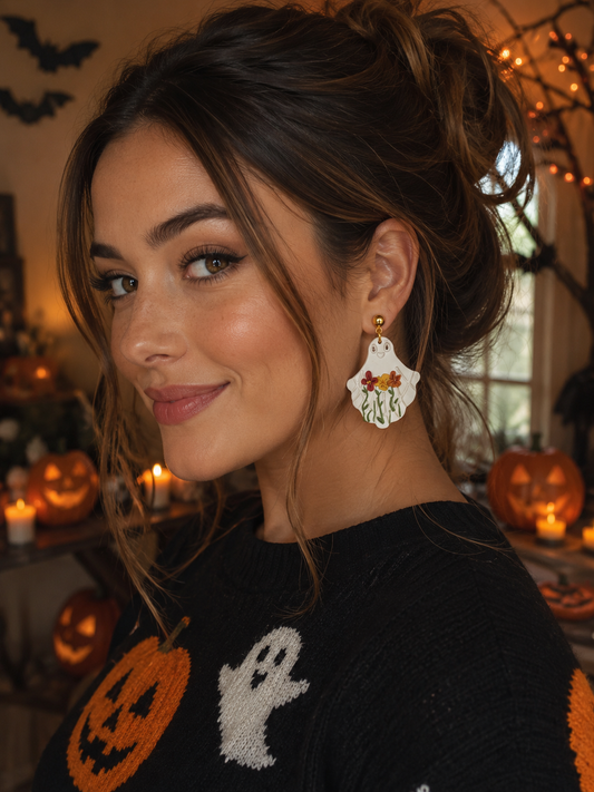 Ghost Garden Polymer Clay Earrings