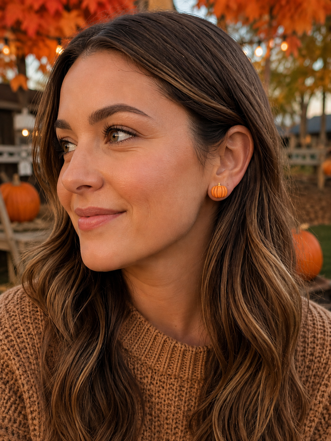 Pumpkin Stud Earrings