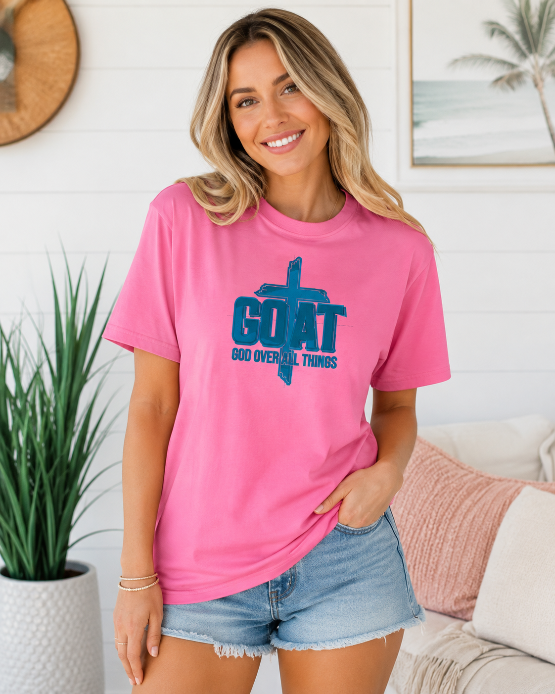 GOAT – God Over All Things Embroidered Tank or T-Shirt