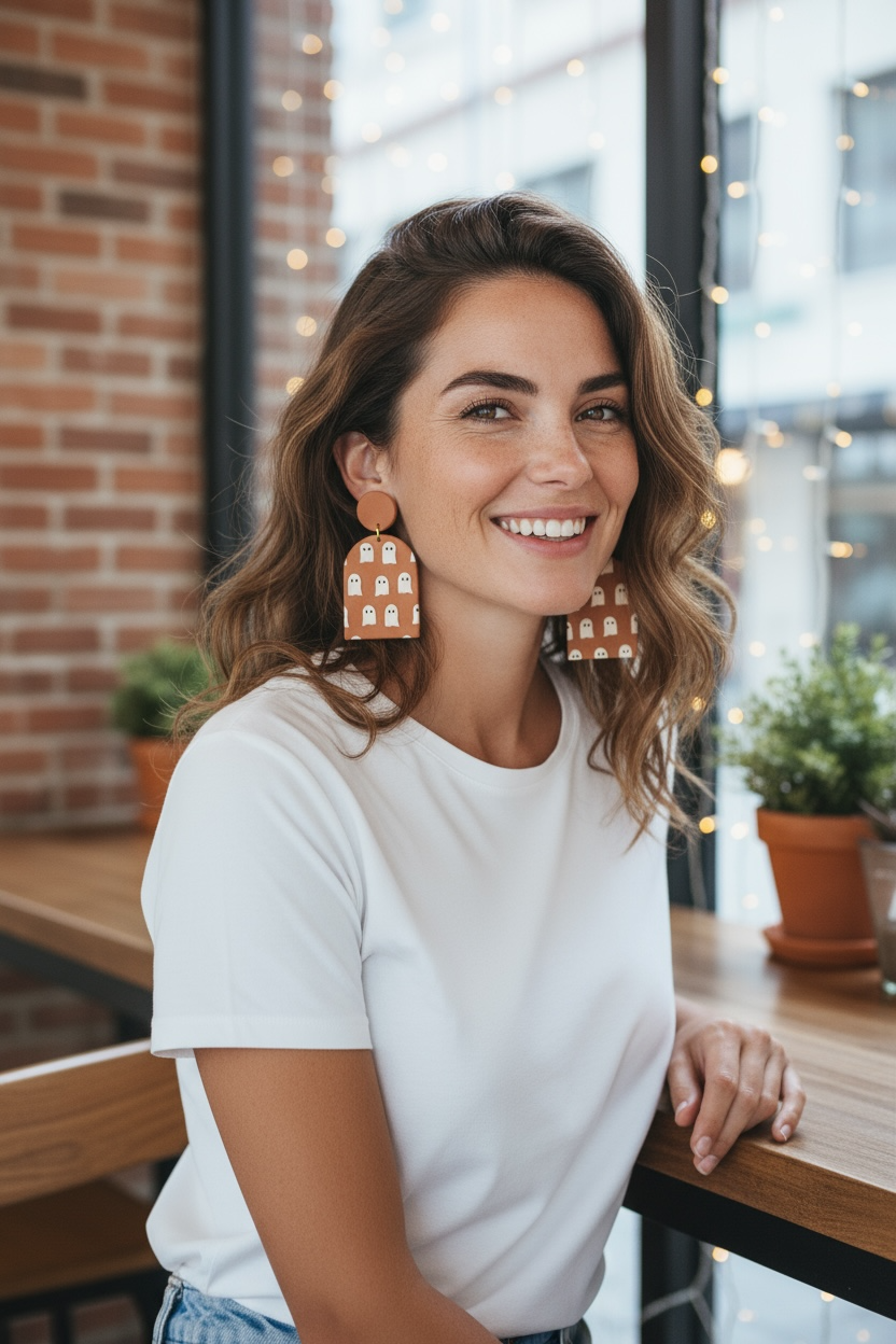 BOO Ghost Dangle Earrings