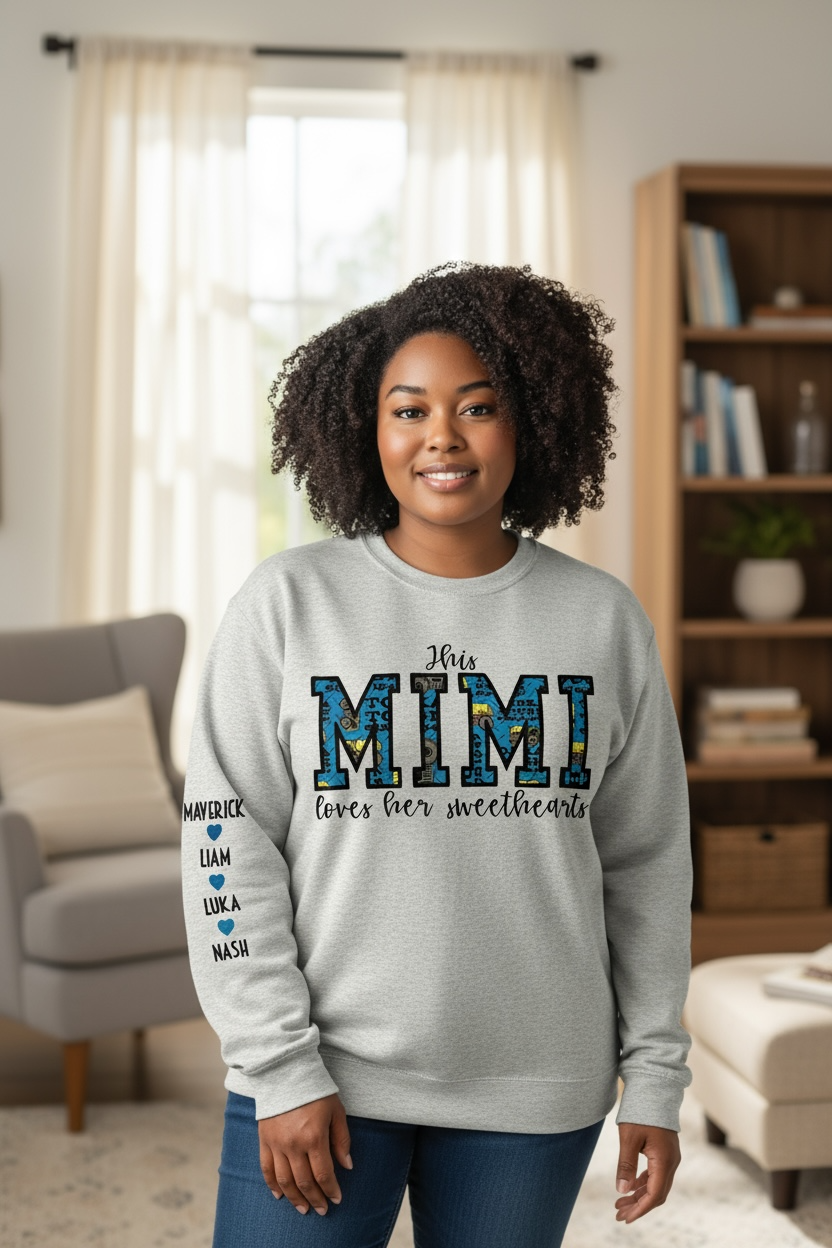 Personalized Construction Truck Applique Crewneck Sweatshirt