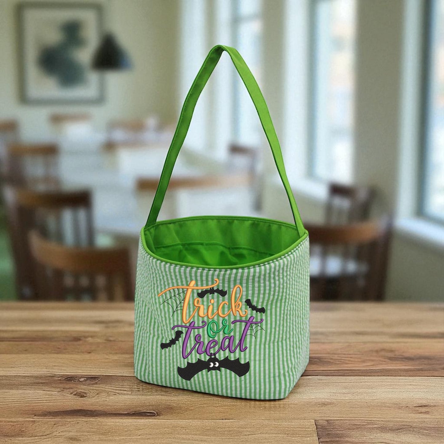 Girl Embroidered Designs Trick or Treat Totes/Halloween Bag