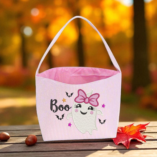 Girl Embroidered Designs Trick or Treat Totes/Halloween Bag