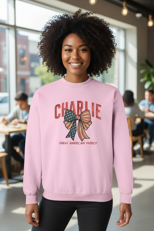 Charlie Patriot Embroidered Crewneck Sweatshirt