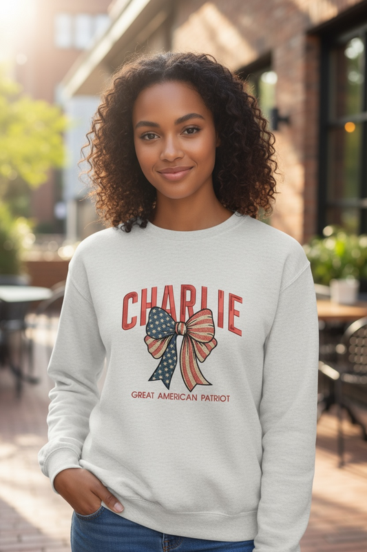 Charlie Patriot Embroidered Crewneck Sweatshirt