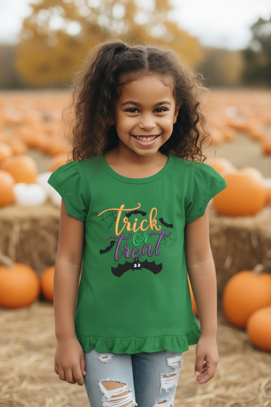 Trick or Treat Embroidery Kids Shirt