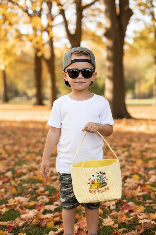 Boy Embroidered Design Trick or Treat Totes/Halloween Bag