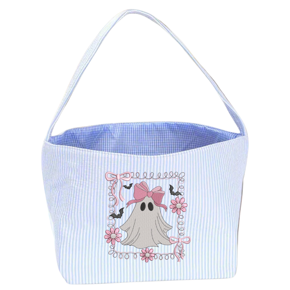 Girl Embroidered Designs Trick or Treat Totes/Halloween Bag