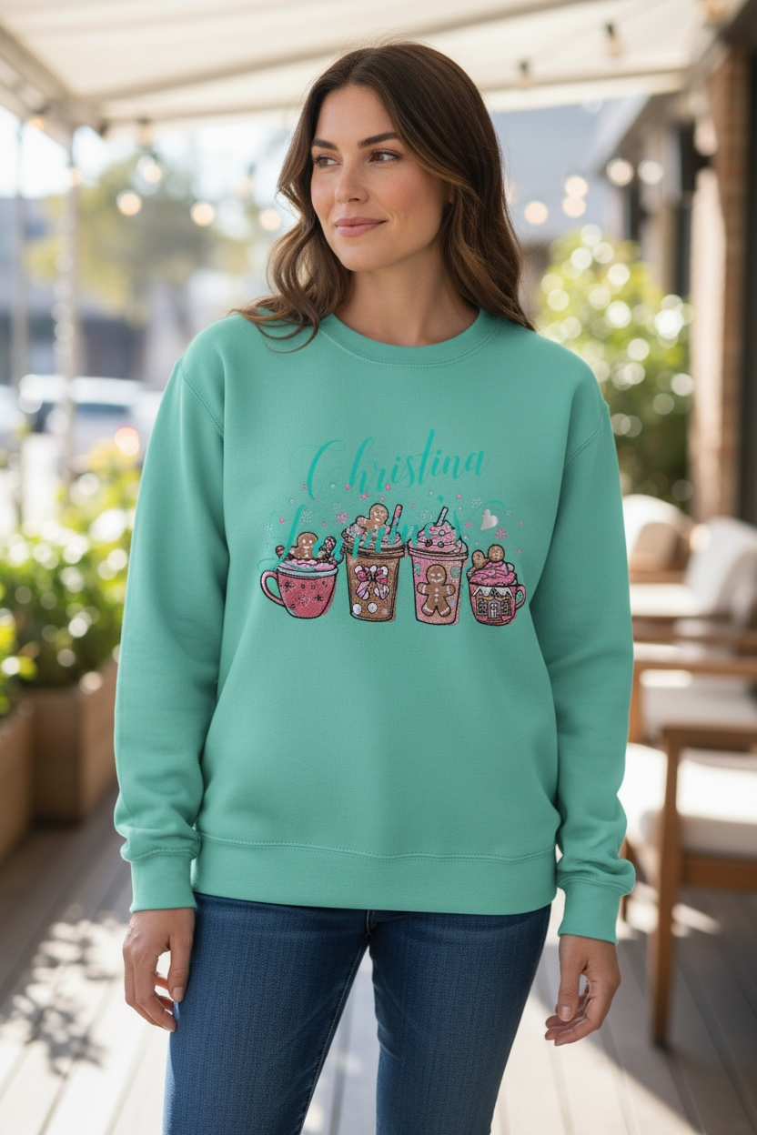 Gingerbread Goodness Embroidered Crewneck Sweatshirt