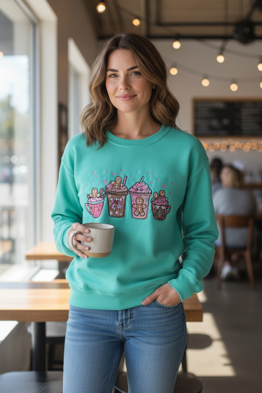 Gingerbread Goodness Embroidered Crewneck Sweatshirt