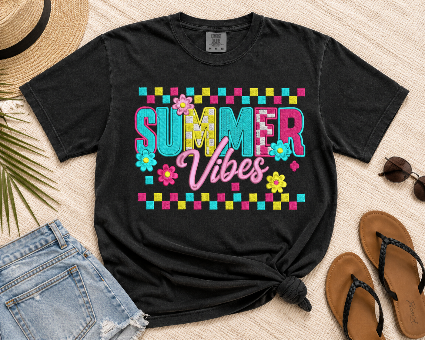 Summer Vibes Embroidery Shirt