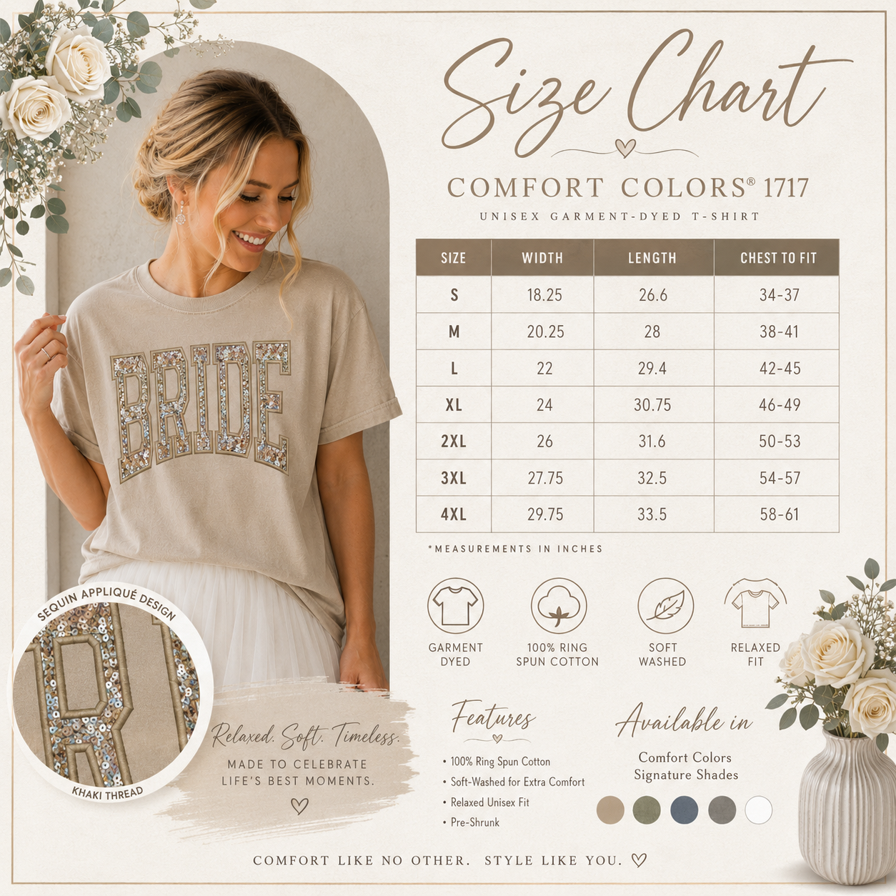Bride Sequin Appliqué T-Shirt
