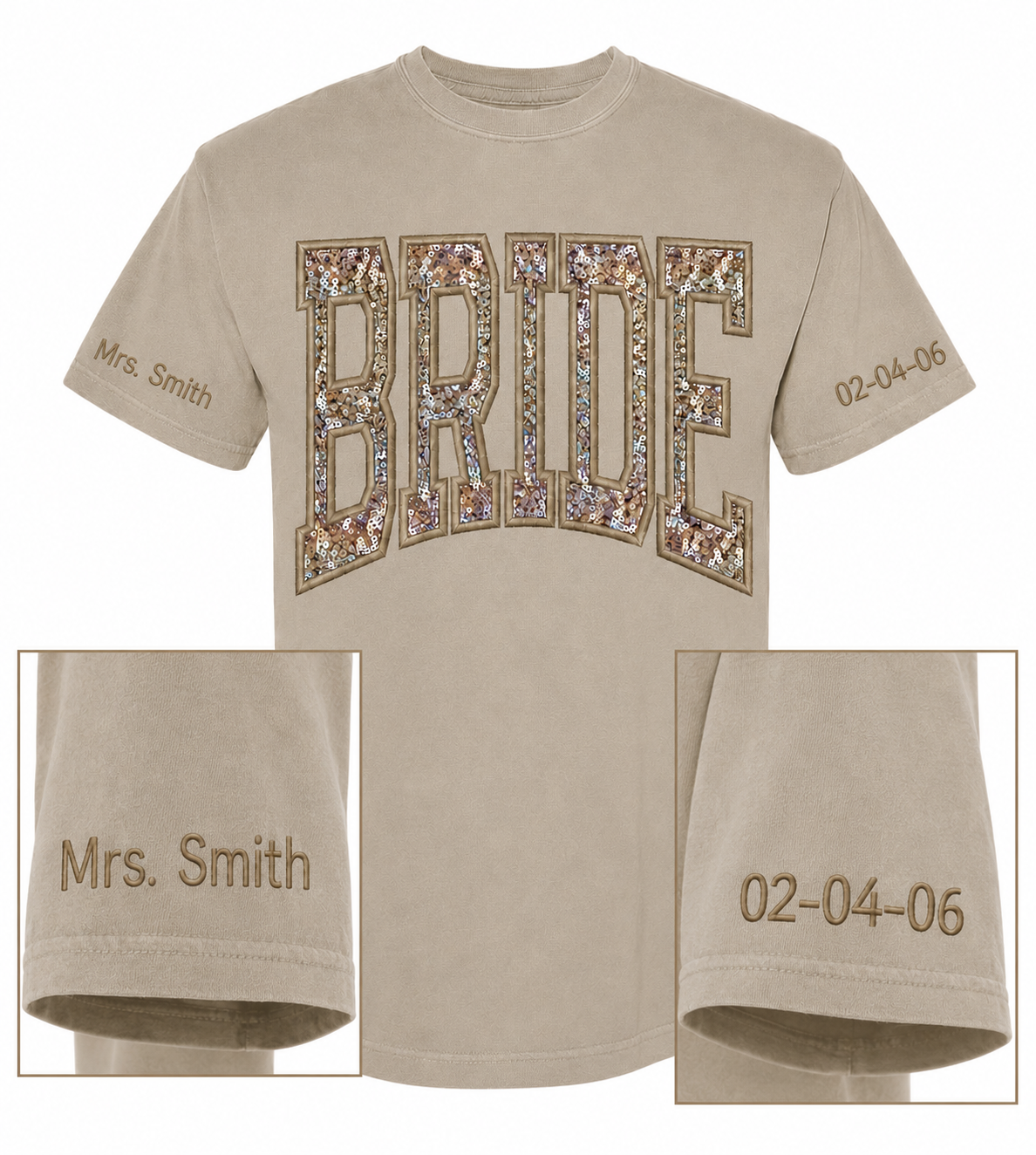 Bride Sequin Appliqué T-Shirt