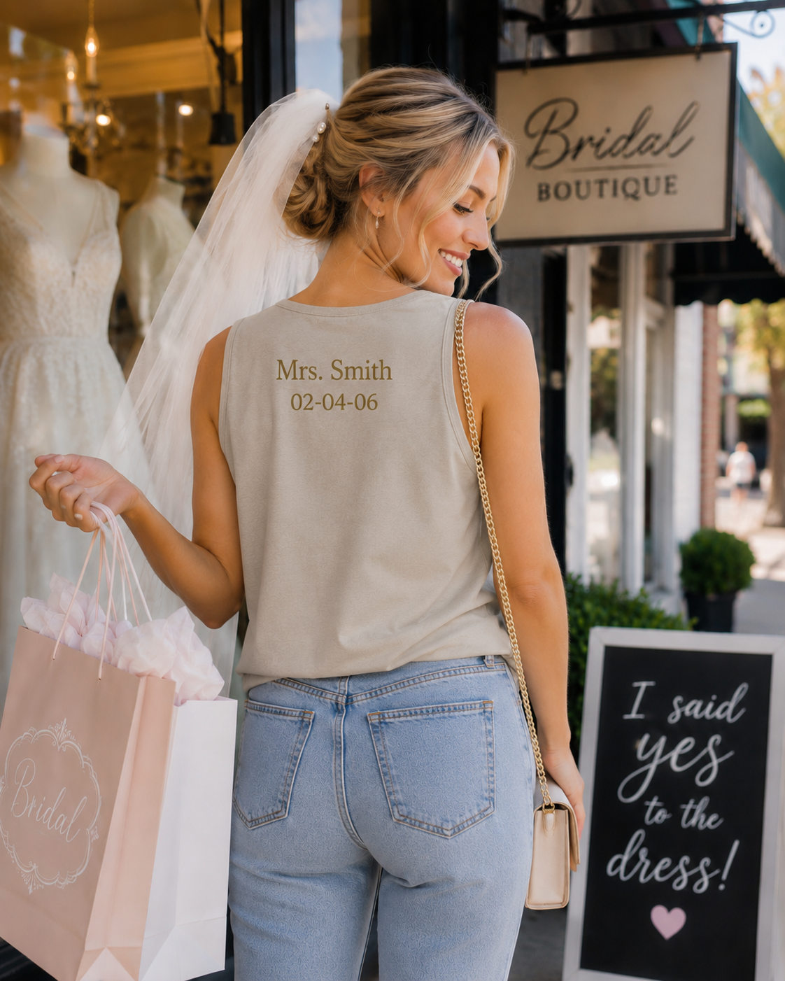 Bride Sequin Appliqué T-Shirt