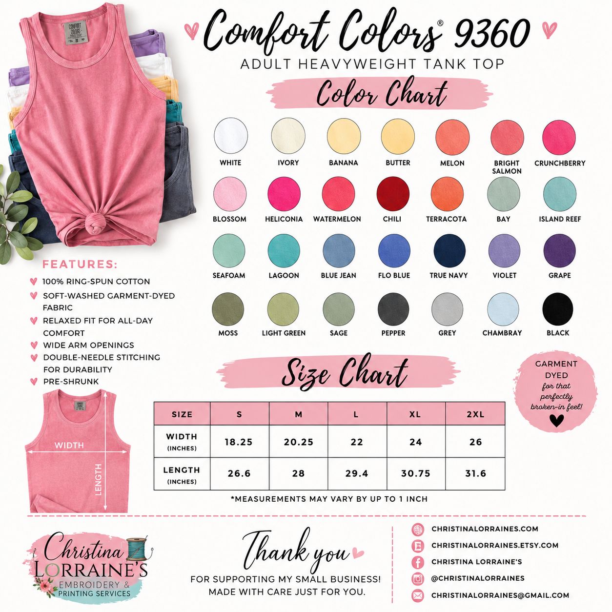 MOCKUP For Comfort Colors Tank Tops