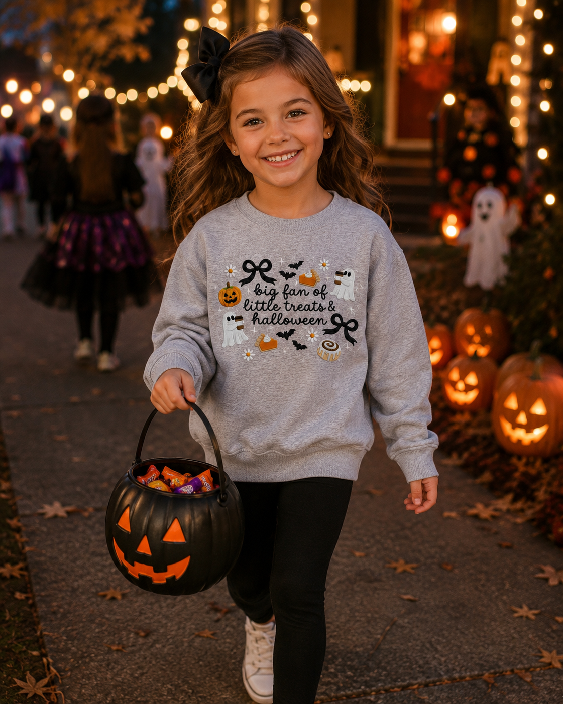 Big Fan of Little Treats & Halloween Embroidered-Inspired Graphic Tee & Sweatshirt/Adult And Youth Sizes
