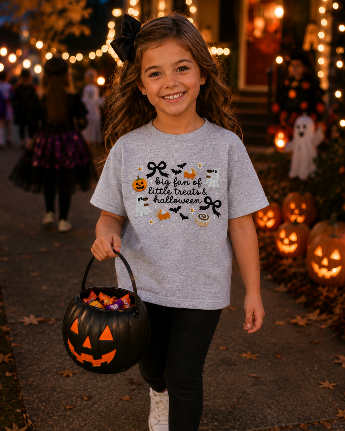 Big Fan of Little Treats & Halloween Embroidered-Inspired Graphic Tee & Sweatshirt/Adult And Youth Sizes