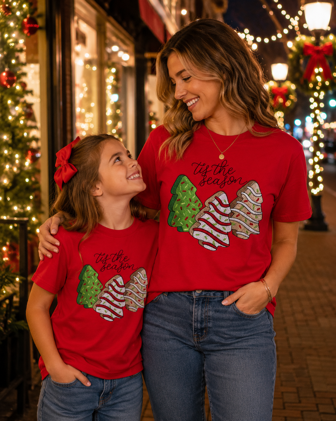 Tis The Season For Christmas Cakes Embroidered Design Crewneck Sweatshirt