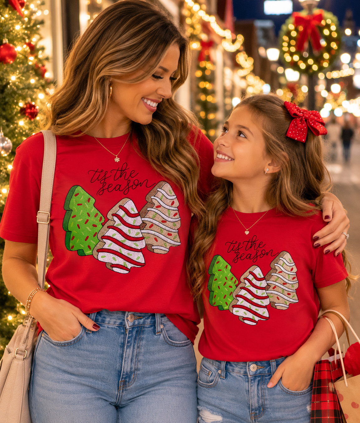 Tis The Season For Christmas Cakes Embroidered Design Crewneck Sweatshirt