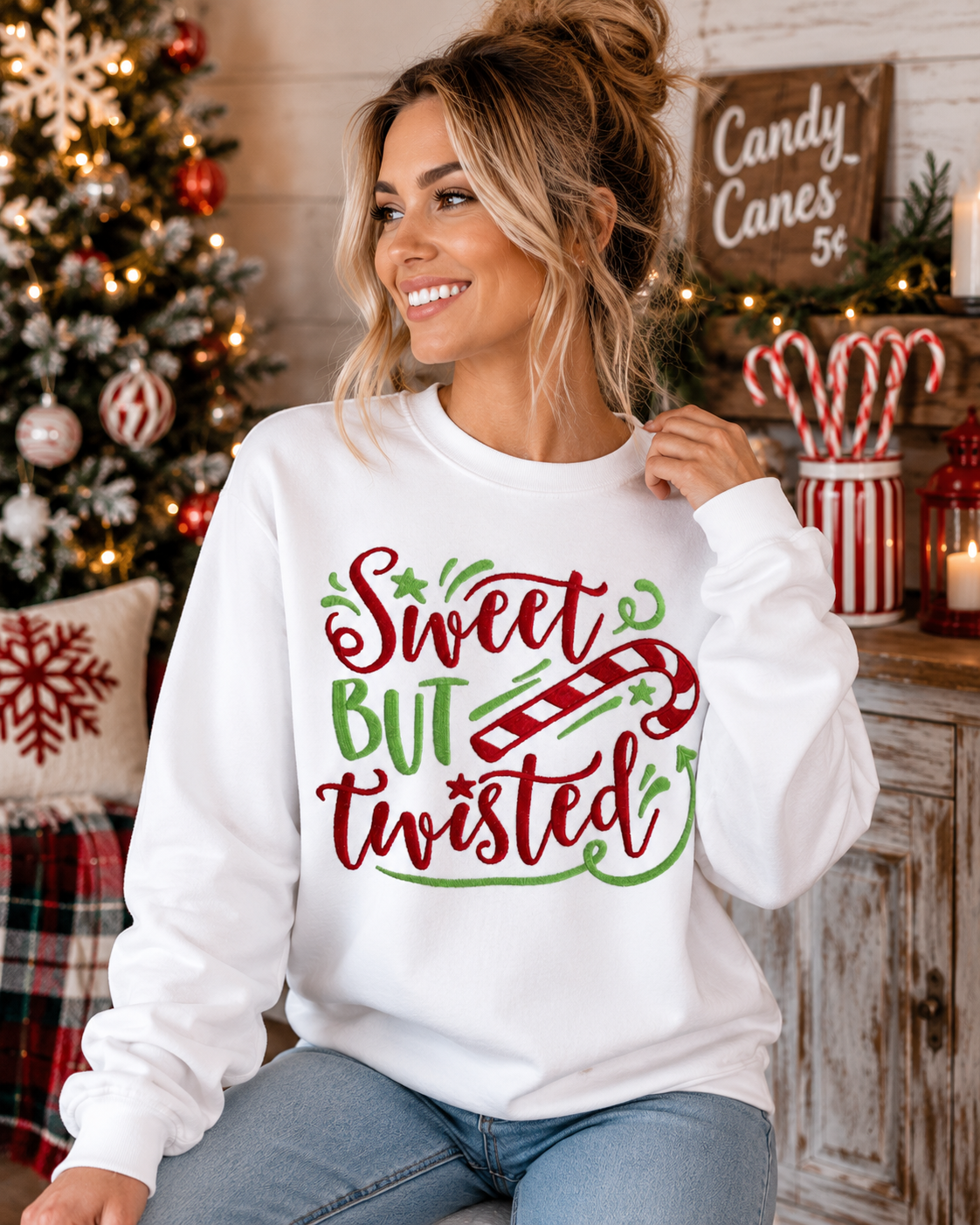 Sweet but Twisted Embroidered Tee or Sweatshirt