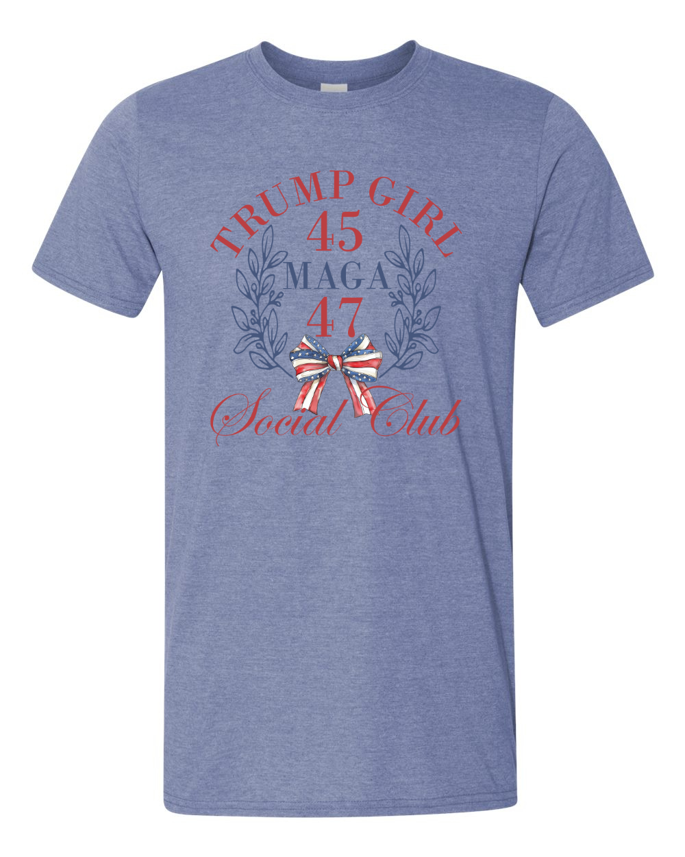 TRUMP GIRL 45 MAGA 47 SOCIAL CLUB T-SHIRT