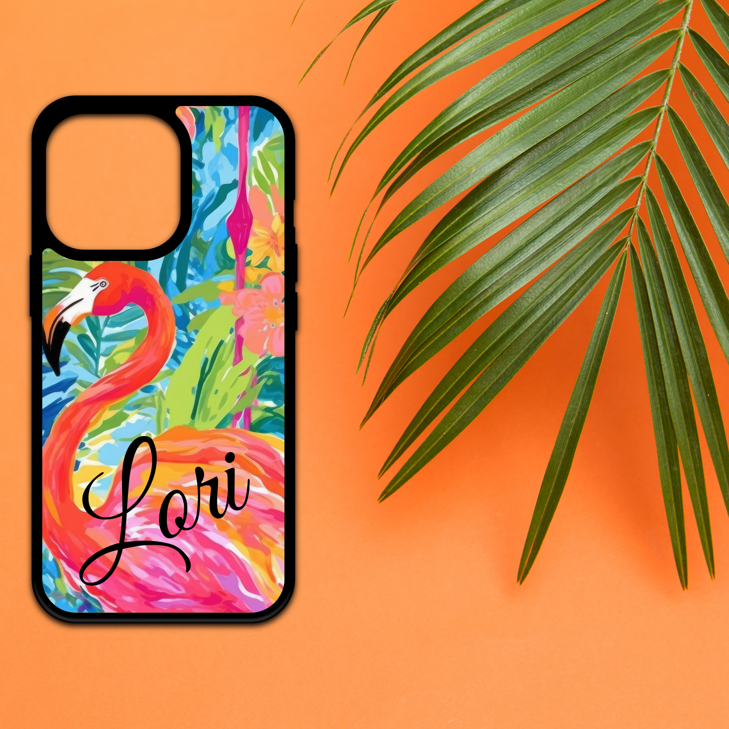 Tropical Flamingo Design/Personalize It!/ Phone Case/ Cover/ Cell Phone Cases Black Edge Cover /Compatible with iPhone 13,14 and 15 pro max