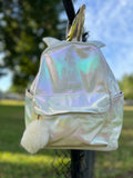 Iridescent Unicorn Embroidered Personalization Book bags /backpacks