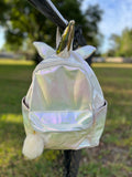 Iridescent Unicorn Embroidered Personalization Book bags /backpacks