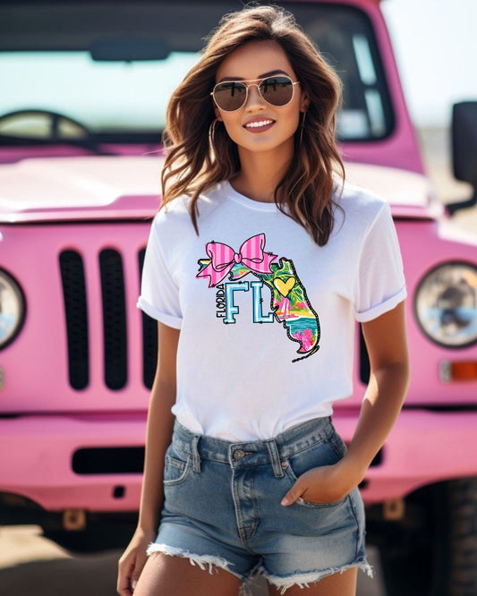Fl design/preppy state design/ladies graphic tee