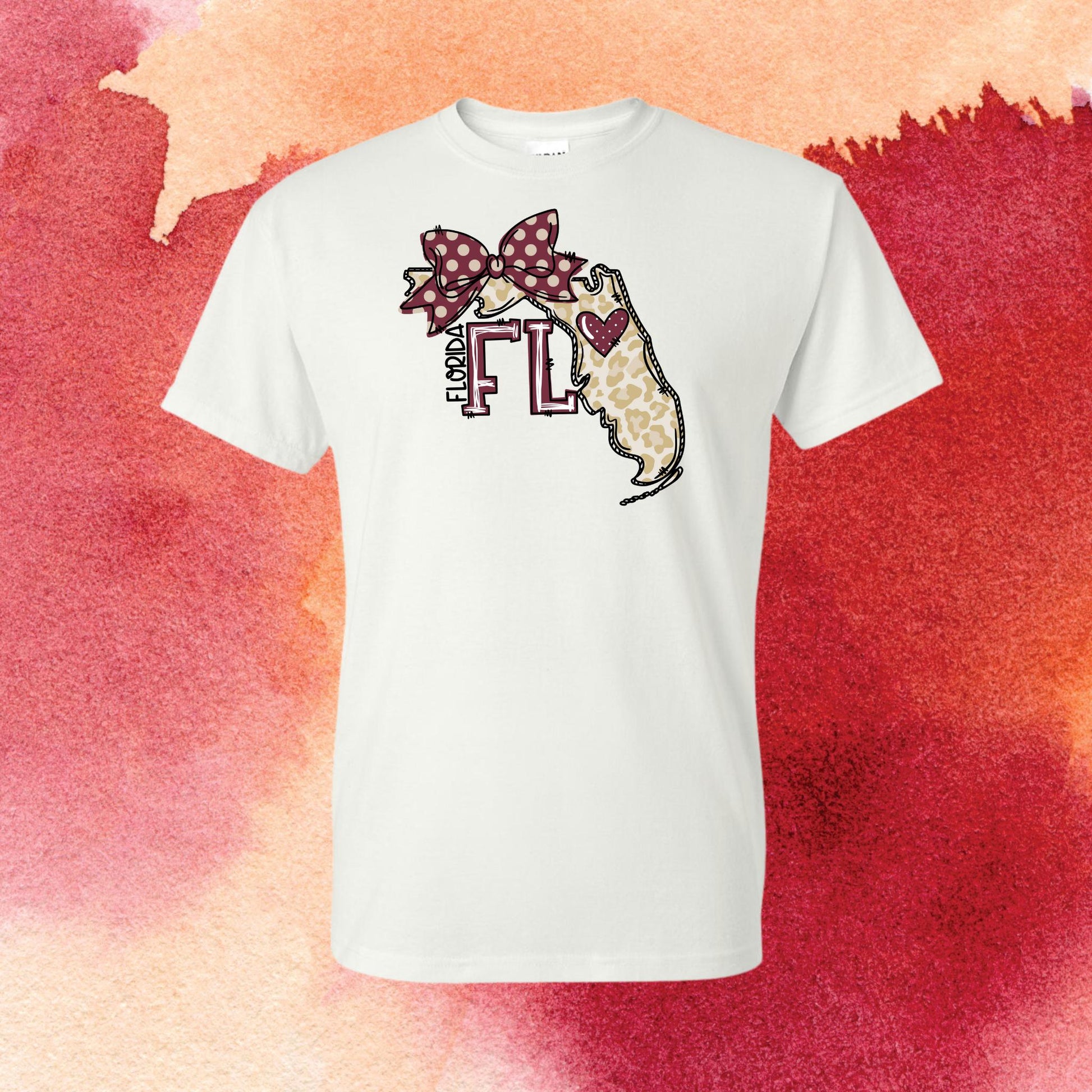Preppy Garnet and Gold/ state of Florida design/ladies graphic tee