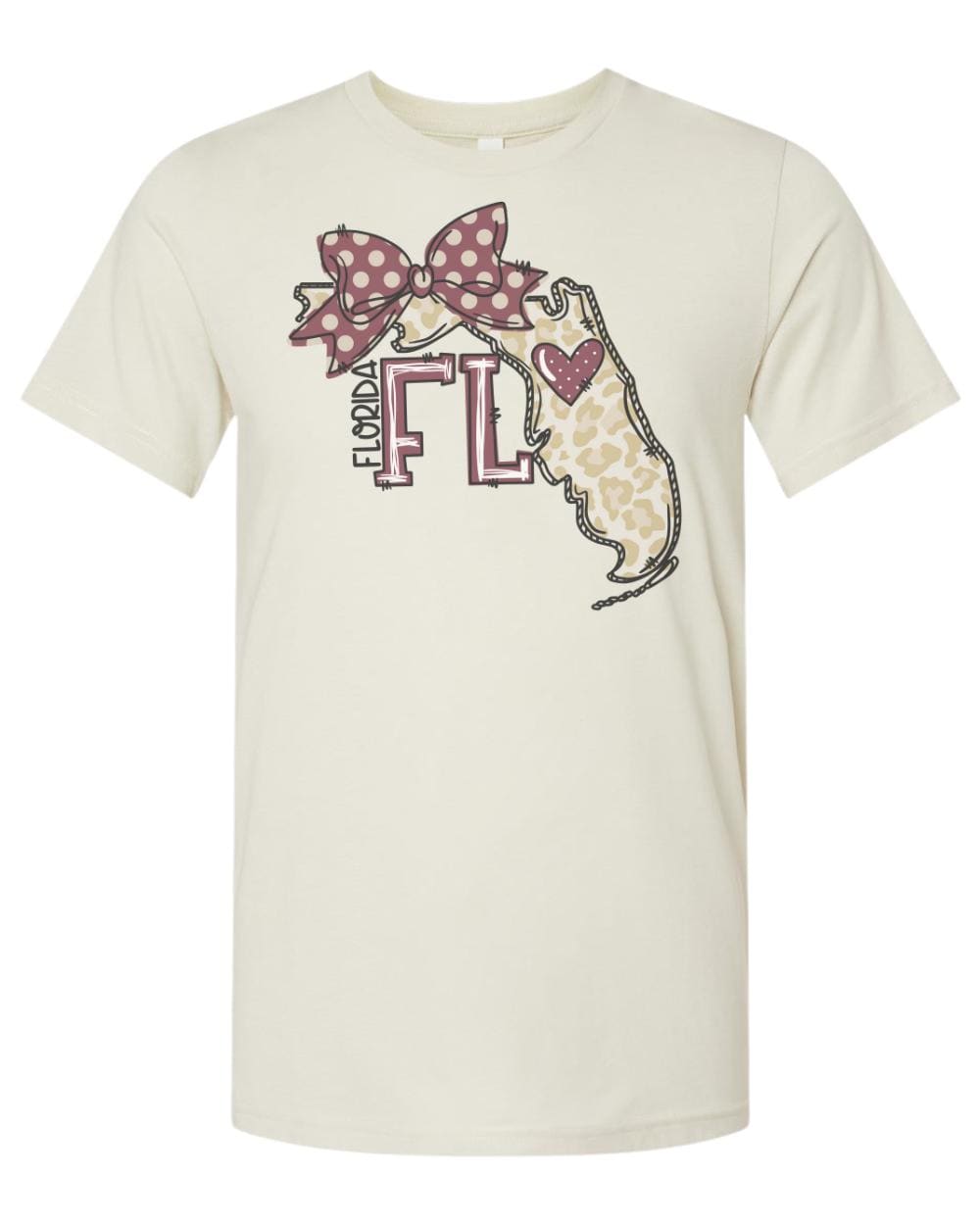 Preppy Garnet and Gold/ state of Florida design/ladies graphic tee