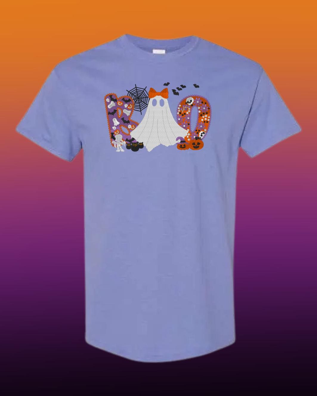 BOO Embroidery Halloween Shirt