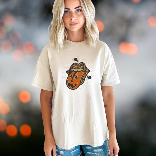 Big Mouth Jack Halloween Embroidery T-Shirt