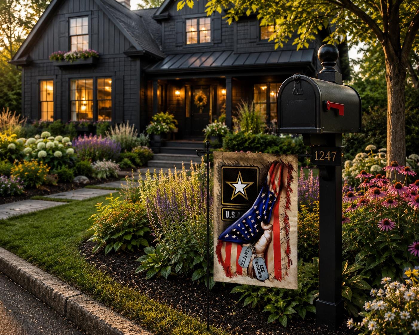 Army American Flag/Army Soldier/Personalized Design Garden Flag