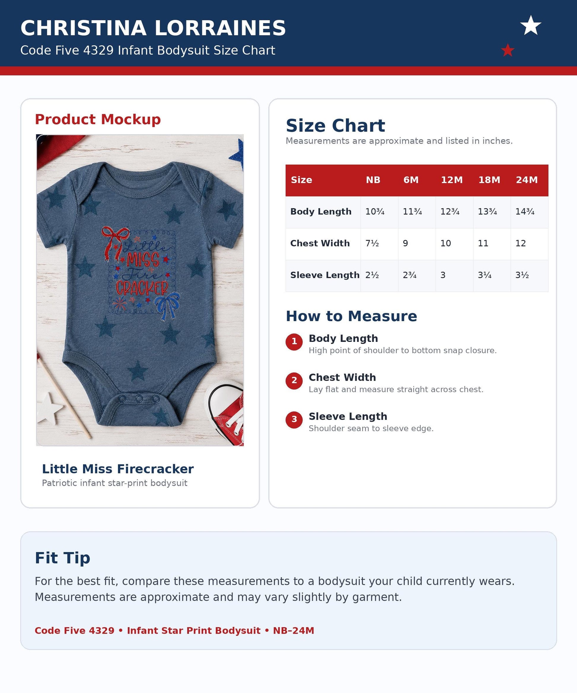 Little Miss Firecracker Embroidery Onsie Bodysuit