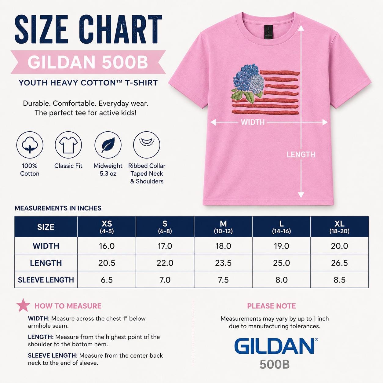 Hydrangea Flag Youth T-Shirt