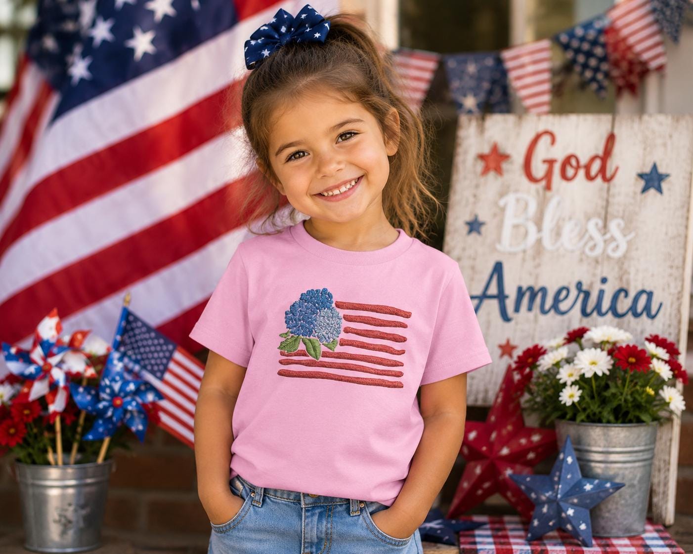Hydrangea Flag Youth T-Shirt