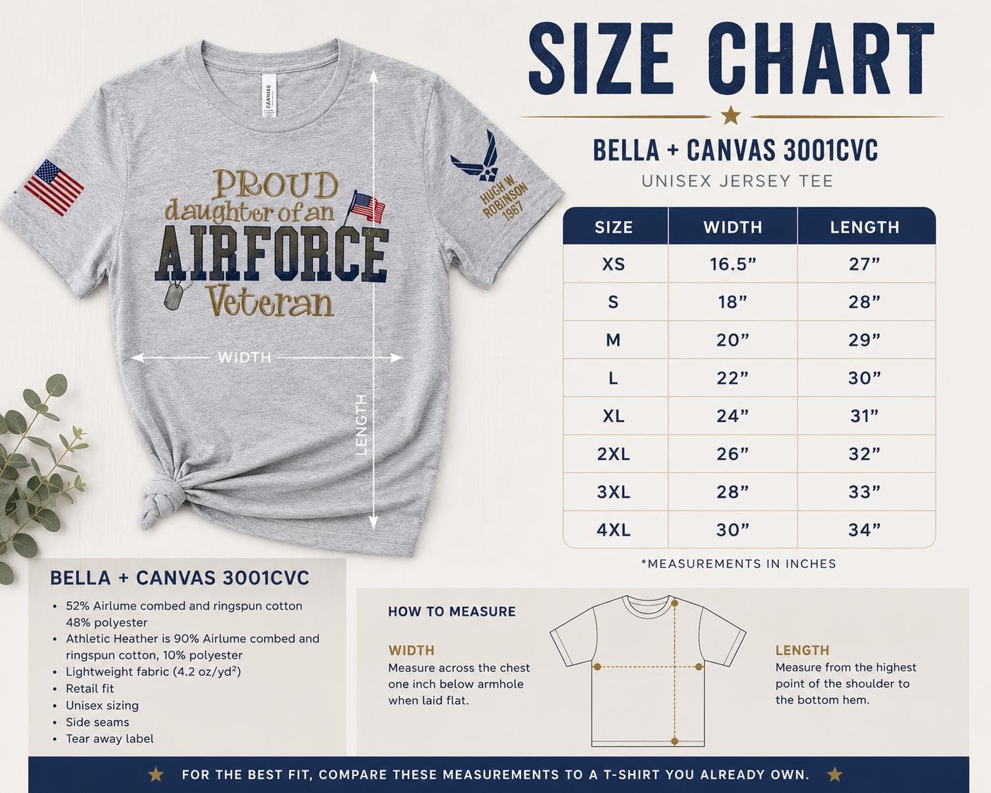 Personalized Military Veteran Crewneck Sweatshirt featuring a dual sleeve embroidered detailing