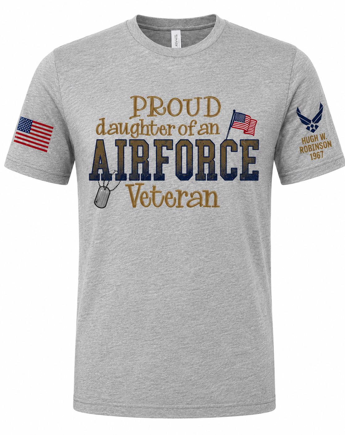 Personalized Military Veteran Crewneck Sweatshirt featuring a dual sleeve embroidered detailing