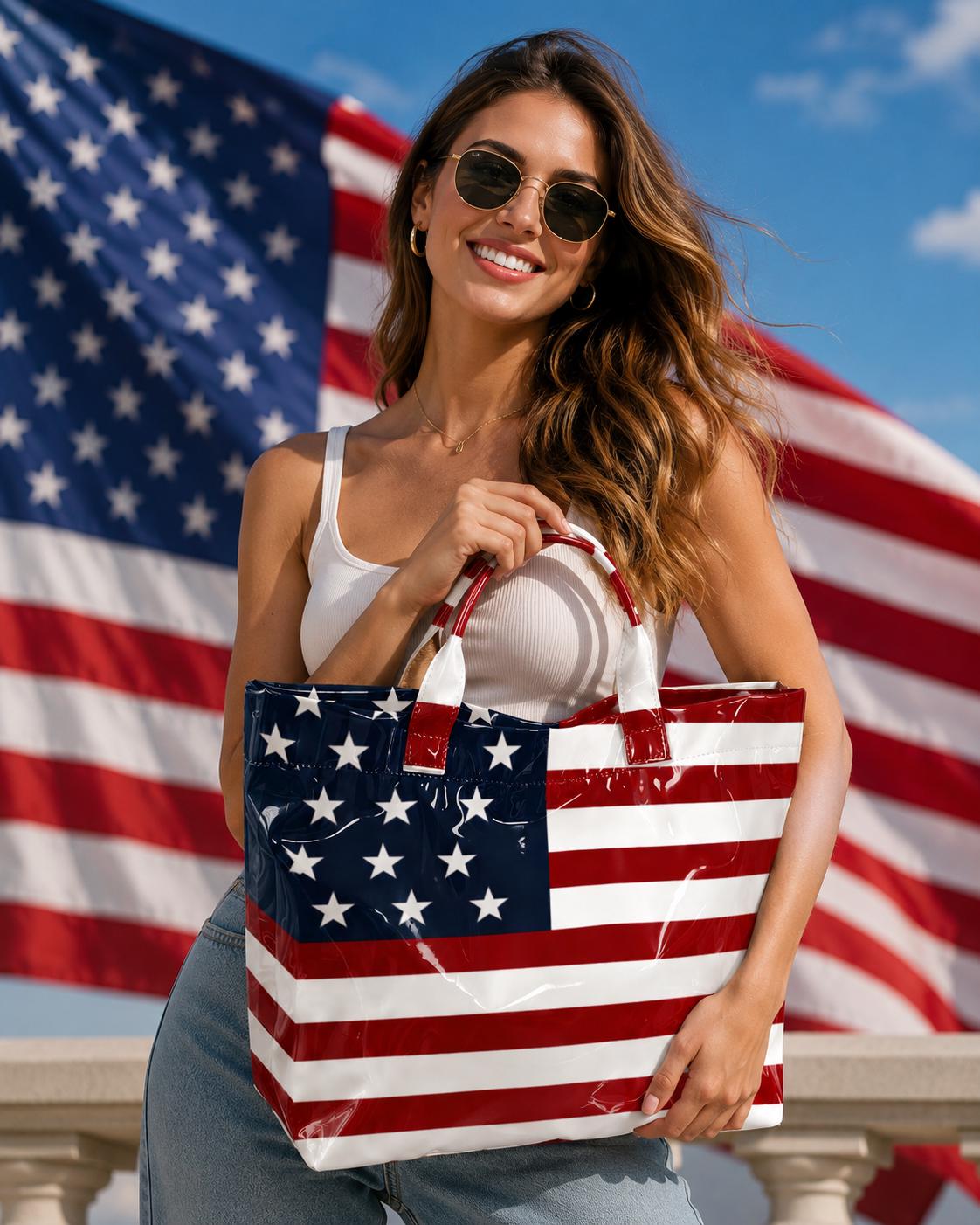 Patriotic Tote/ Beach Bag/ Carry All