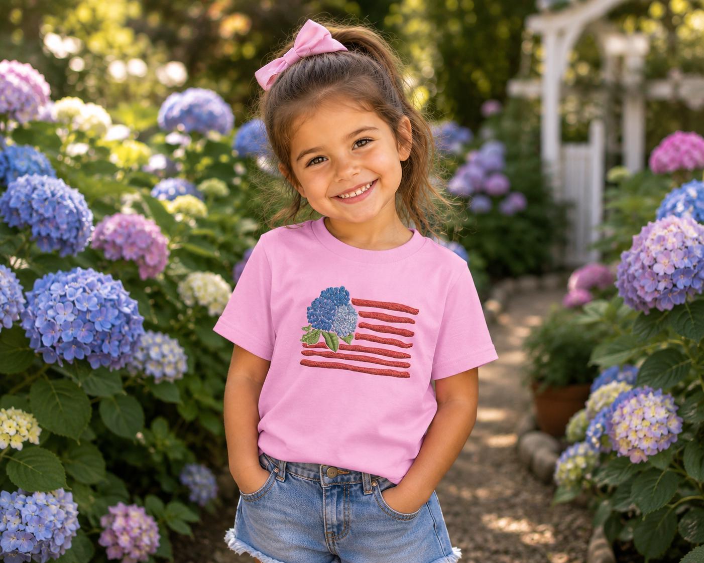 Hydrangea Flag Youth T-Shirt